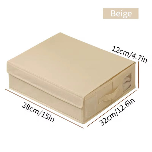 Caixa organizadora de lençóis e roupa