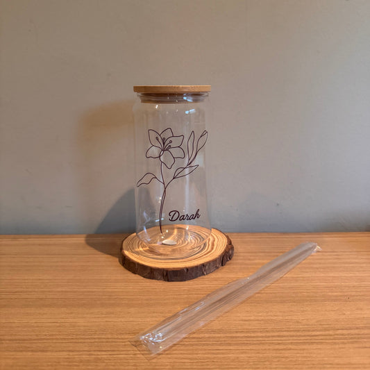 470ml Copo de vidro c/ palhinha