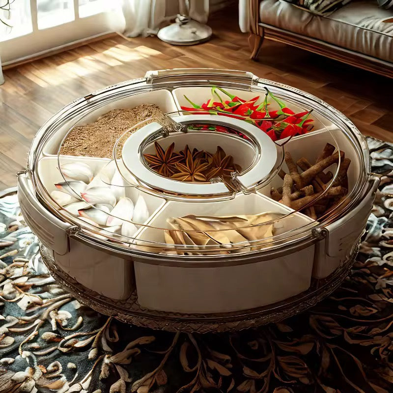 Organizador giratorio de temperos e outros