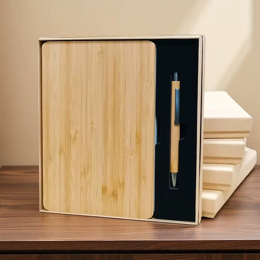Conjunto Agenda e Caneta de Bamboo