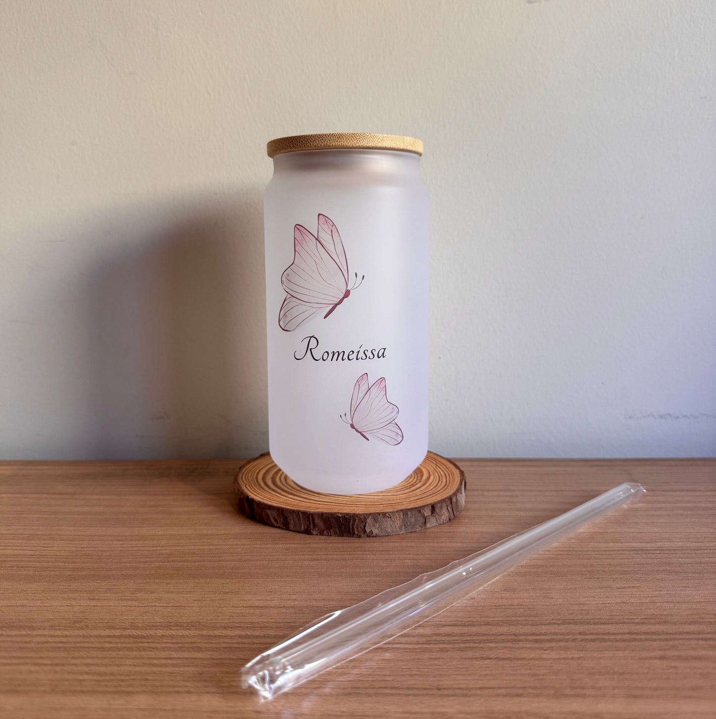 470ml Copo de vidro c/ palhinha