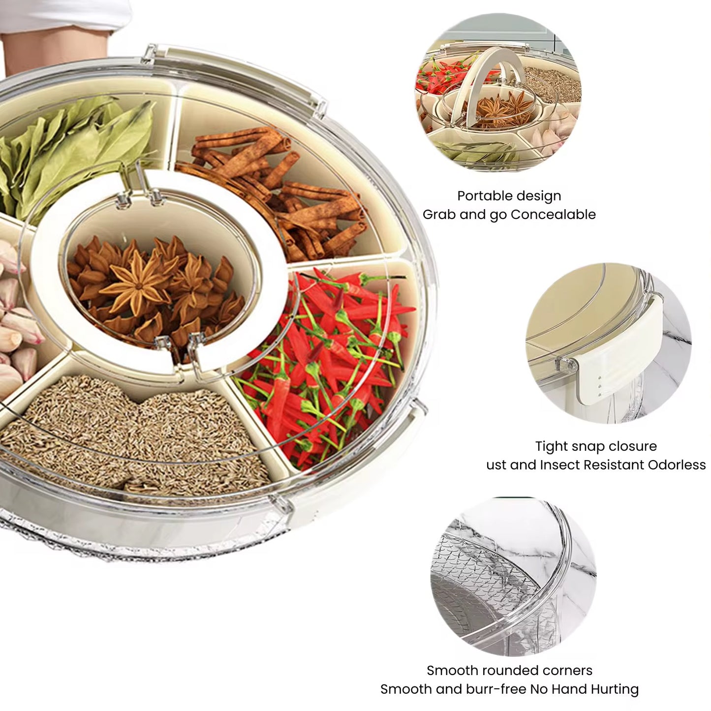 Organizador giratorio de temperos e outros