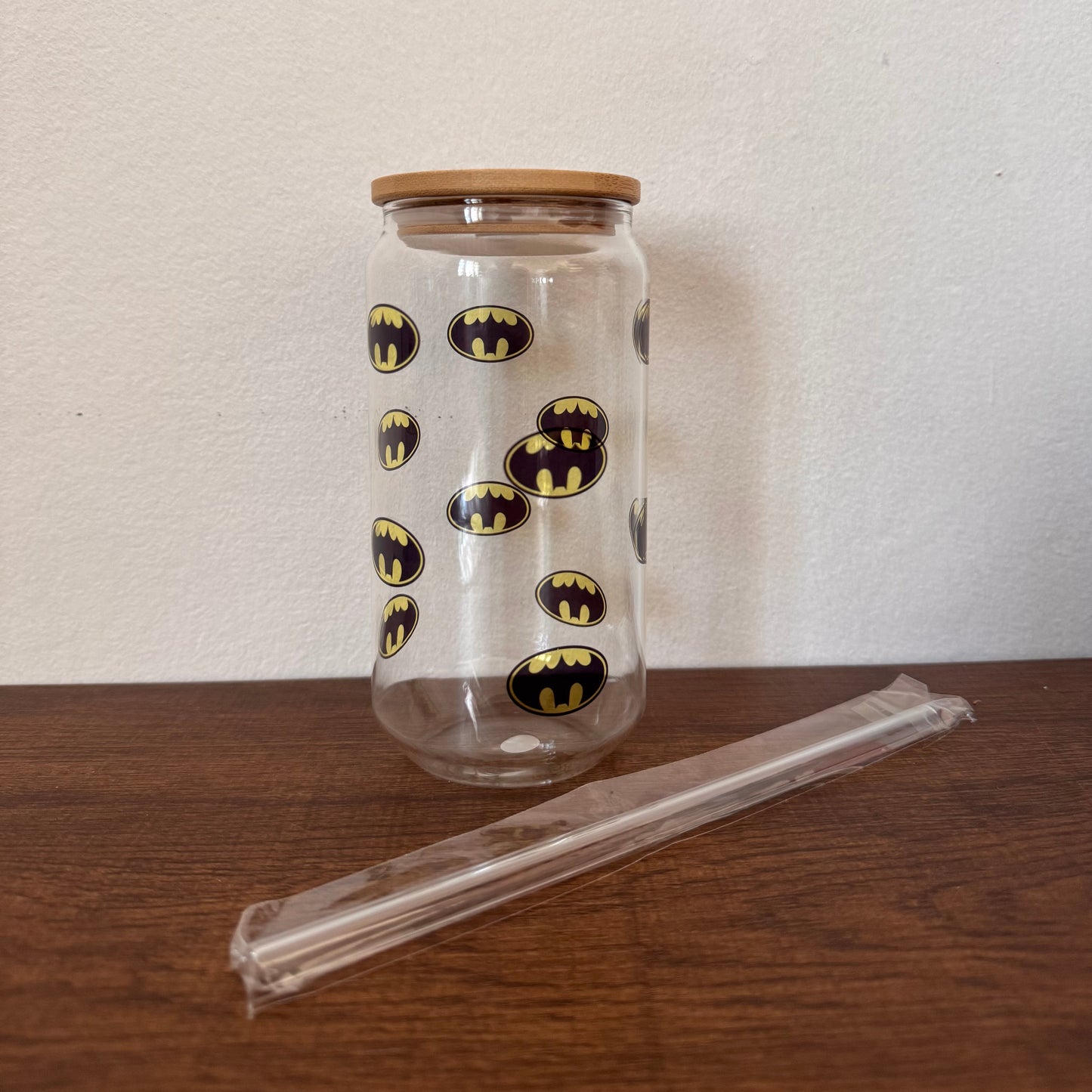 470ml Copo de vidro c/ palhinha